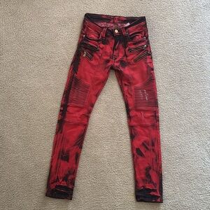 Men's Red Designer Jeans